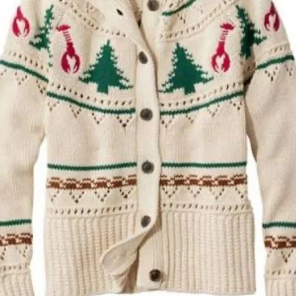 NWT LL Bean lobster Christmas sweater - Picture 2 of 4